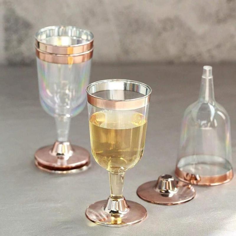 Product Introduction of Disposable Plastic Wine Cups, 10pcs/set Elegant Reusable Wine Goblet, Champagne Cup, Party Supplies for Wedding Birthday 4