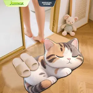 MR MAT Keset Kamar Mandi Diatomite Karakter 5D Kucing Uk 40x60cm Anti Slip PVC Rubber Motif Lucu Modern