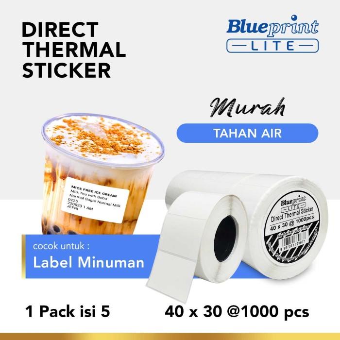 Gambar Direct Thermal Stiker 40 x 30 BLUEPRINT Lite 40x30 mm 1 Roll isi 1000 - 1 dari Blueprint Indonesia Kota Administrasi Jakarta Utara Tokopedia