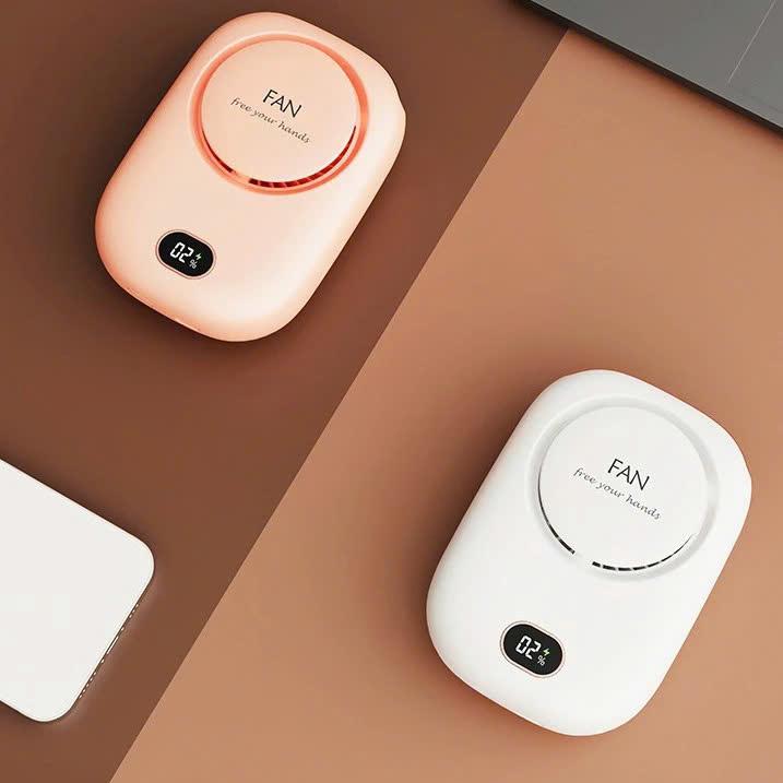  Quạt đeo cổ mini tích điện  màn hình Led pin 2000mah 
