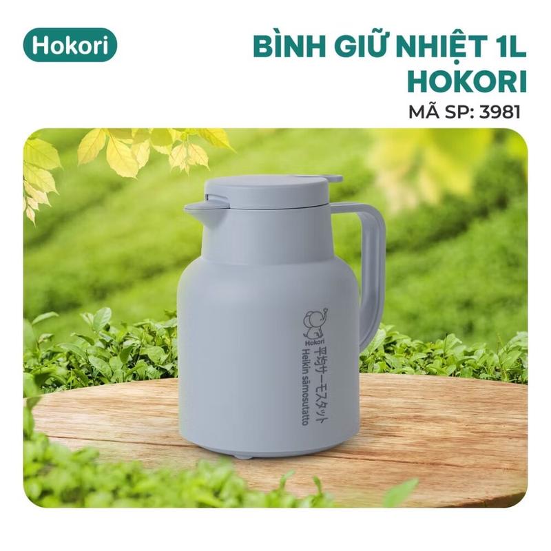 ￼BÌNH GIỮ NHIỆT 1-1.5L 3981HOKORI, Bình pha trà, ủ trà nóng lạnh Việt Nhật cao cấp