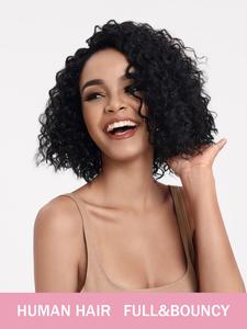 10 Inch Short Kinky Curly Human Hair Lace Front Wigs for Women, Gorgeous Fluffy Wigs, Human Hair Wigs for Party, Daily Use
