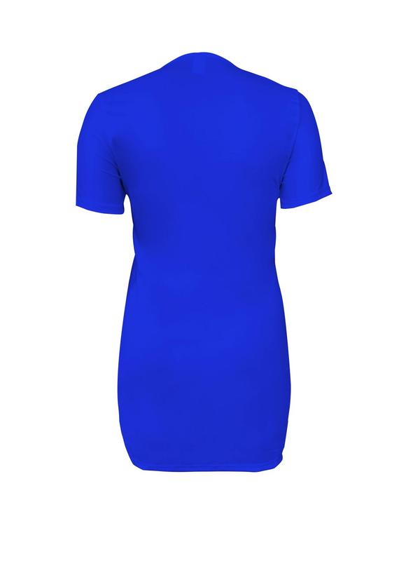 【Plus Size】 Graphic Print Round Neck Dress, Casual Short Sleeve Crew Neck Dress for Summer, Women's Plus Clothing for Daily Wear 3