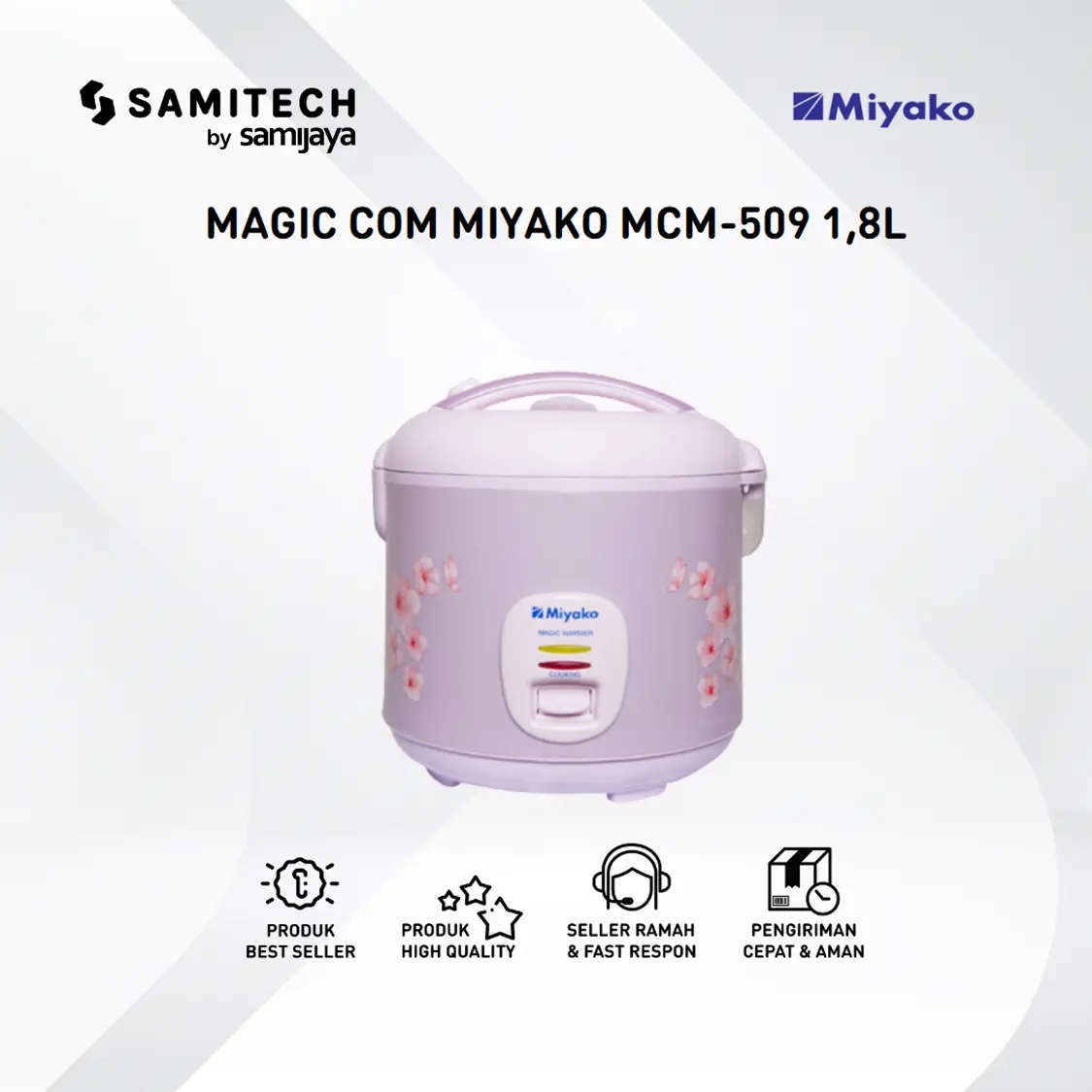 MAGIC COM MIYAKO MCM-509 RICE COOKER 509 KAPASITAS 1.8 LITER Penghangat