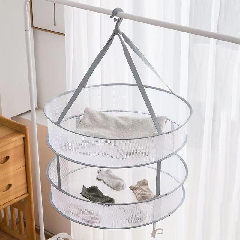 Giỏ lưới phơi đồ lót, tất vớ, áo len, cọ và mút trang điểm chống biến dạng, dung tích lớn, xoay 360 độ NC81 2