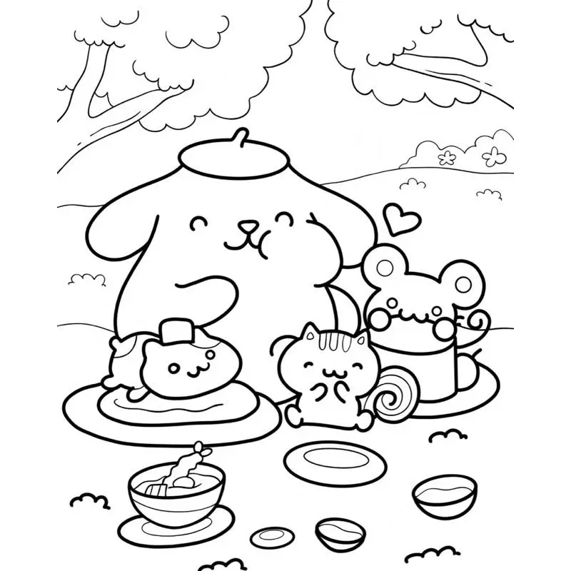Pompompurin - Set 20 Tờ Tranh Tô Màu A4 A5 cho bé Dùng Màu Sáp, Màu Chì, Màu Nước - TRANH TÔ MÀU COLOR LAND