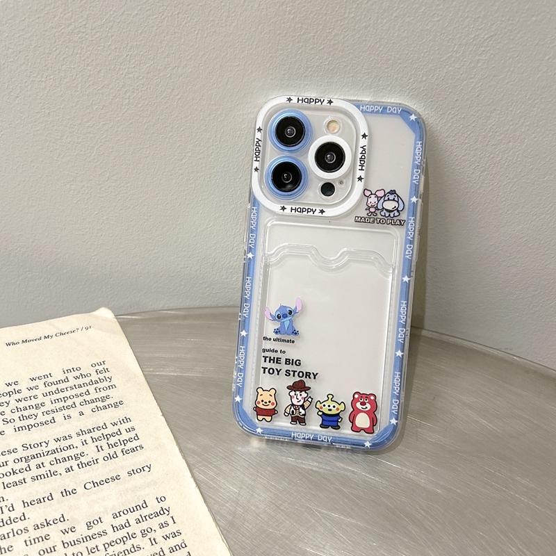 Product Introduction of Cartoon Lovely Stitch Winnie Toy Story Mobile Phone Case with Card Bag For iPhone 15 Pro Max 14 Pro Max 14 15 Plus 13 Pro Max Soft Phone Back Cover for iPhone 12 Pro Max 11 Pro Max XR XS Max 7 8 Plus Back Shell​​​​​​​ 26