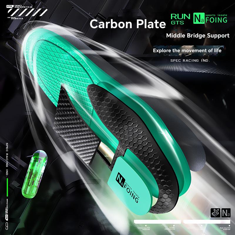 Miếng Lót Giày Thể Thao PU, Dành Cho Nam, Thoáng Khí, Hỗ Trợ Vòm, Có Tấm Carbon, Trợ Lực Cao, Đàn Hồi, Miếng Lót Sợi Carbon, 1 Đôi Sport Phụ Kiện 4