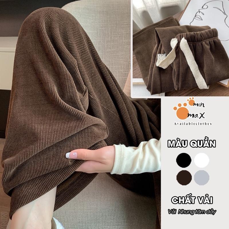 Quần ống xuông dài trơn nỉ tăm nhung nam nữ. 1