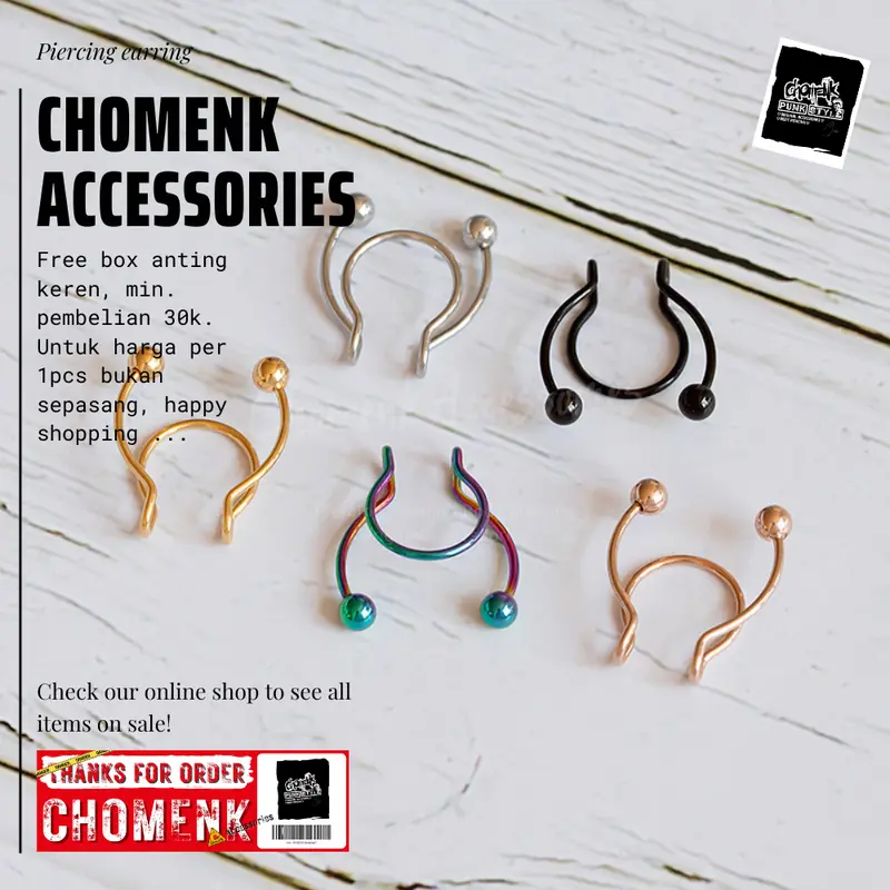 ANTING HIDUNG MAINAN TITANIUM ANTING TINDIK HIDUNG MAINAN NOSE TITANIUM 1PCS. 0