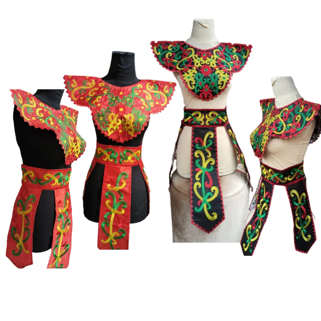 renda bordir aksesoris tari motif dayak