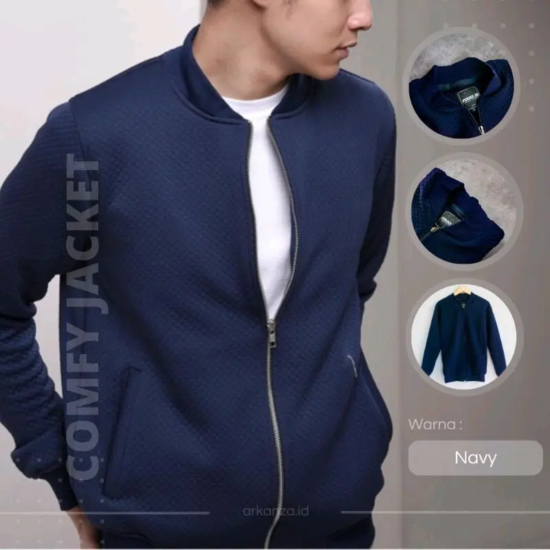 (COD)JAKETCOMPY JAKET DIAMOND WANITA PRIA KEREN Comfy Hitam Zipper  Casual Sweater 2