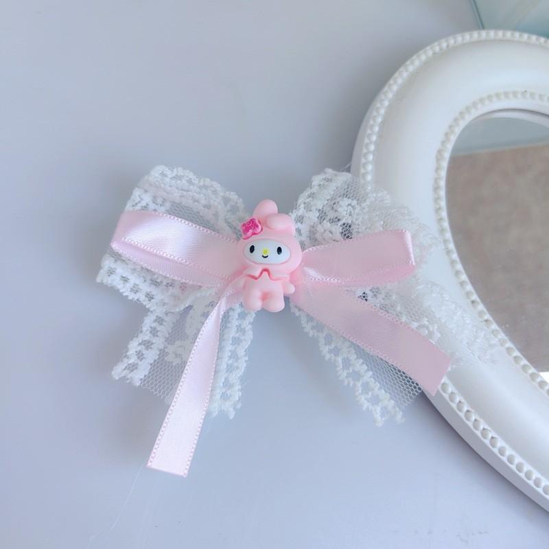 Kẹp Tóc Bướm Ren, Dành Cho Bé Gái, Đồ Trang Sức Đầu Ngọt Ngào Kẹp Tóc Sanrio, Buộc Tóc Đuôi Ngựa Đôi, Đồ Trang Trí Tóc Voi Cua 4