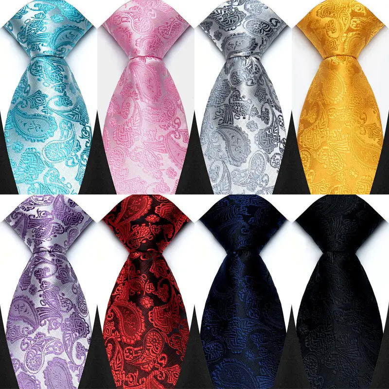 Luxury 8CM Mens Ties Solid Paisley Classic Business Necktie Jacquard Woven Neck ties For Men Groom Wedding Party Neckwear
