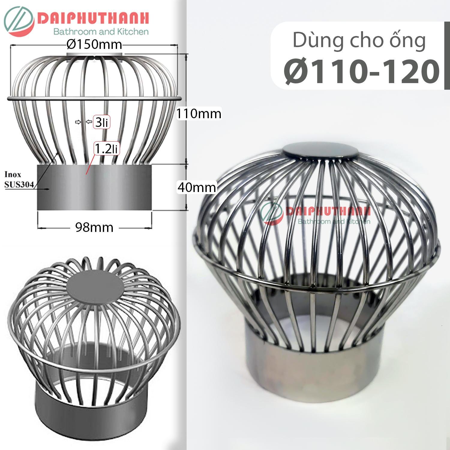Cầu Chắn Rác Ban Công Quả Cầu Lọc Rác Sân Thượng Inox SUS304 - Nhiều kích cỡ, dùng cho ống phi 60, 90, 110,..