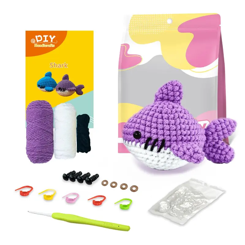 Crochet Kit for Beginners, 1 Set Crochet Animal Kit with Step-by-step Video Tutorials, DIY Crochet Kits for Adults & Teens 0