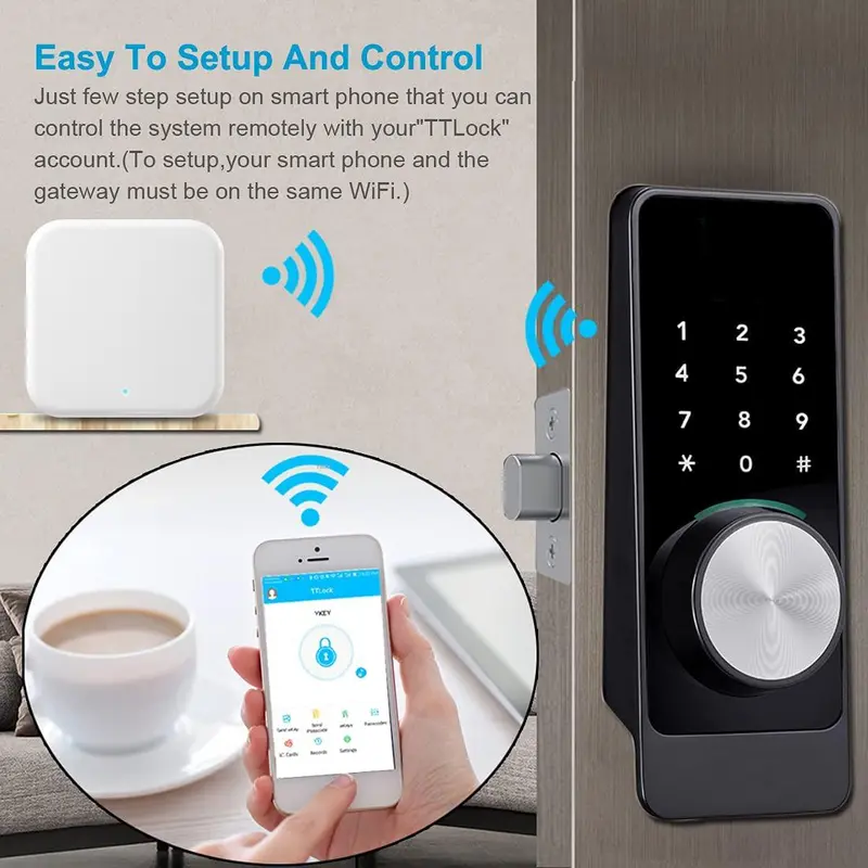WiFi/RJ45 Smart Home Controls for Smart Door Lock, 1 Count Smart Home Control Compatible with Google Assistant & Alexa Voice Control, Home Improvement Supplies 8
