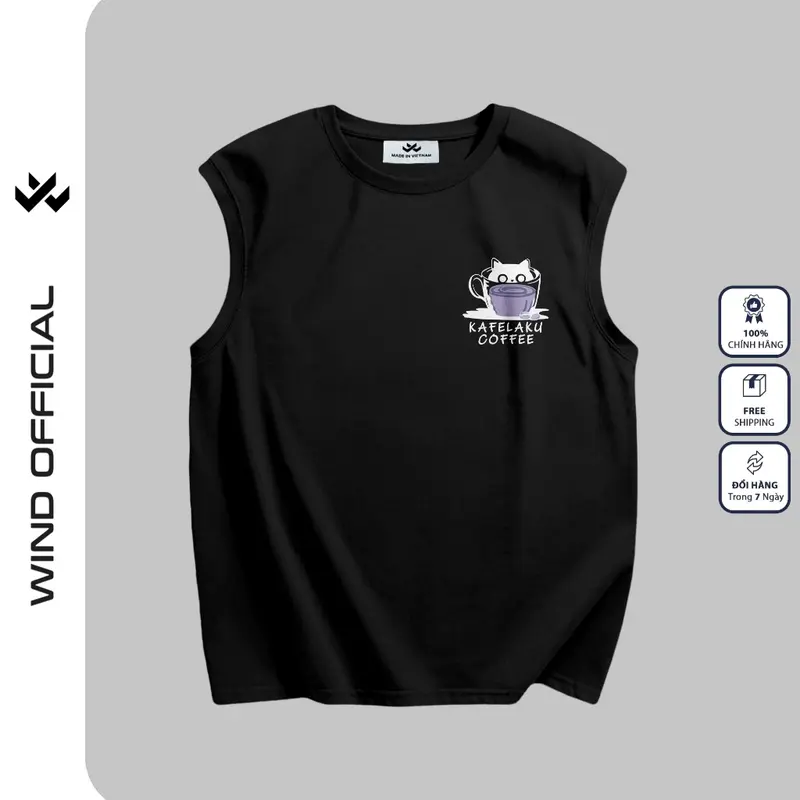 Áo ba lỗ unisex WIND form rộng sát nách KAFELAKU tanktop thời trang nam nữ oversize 4