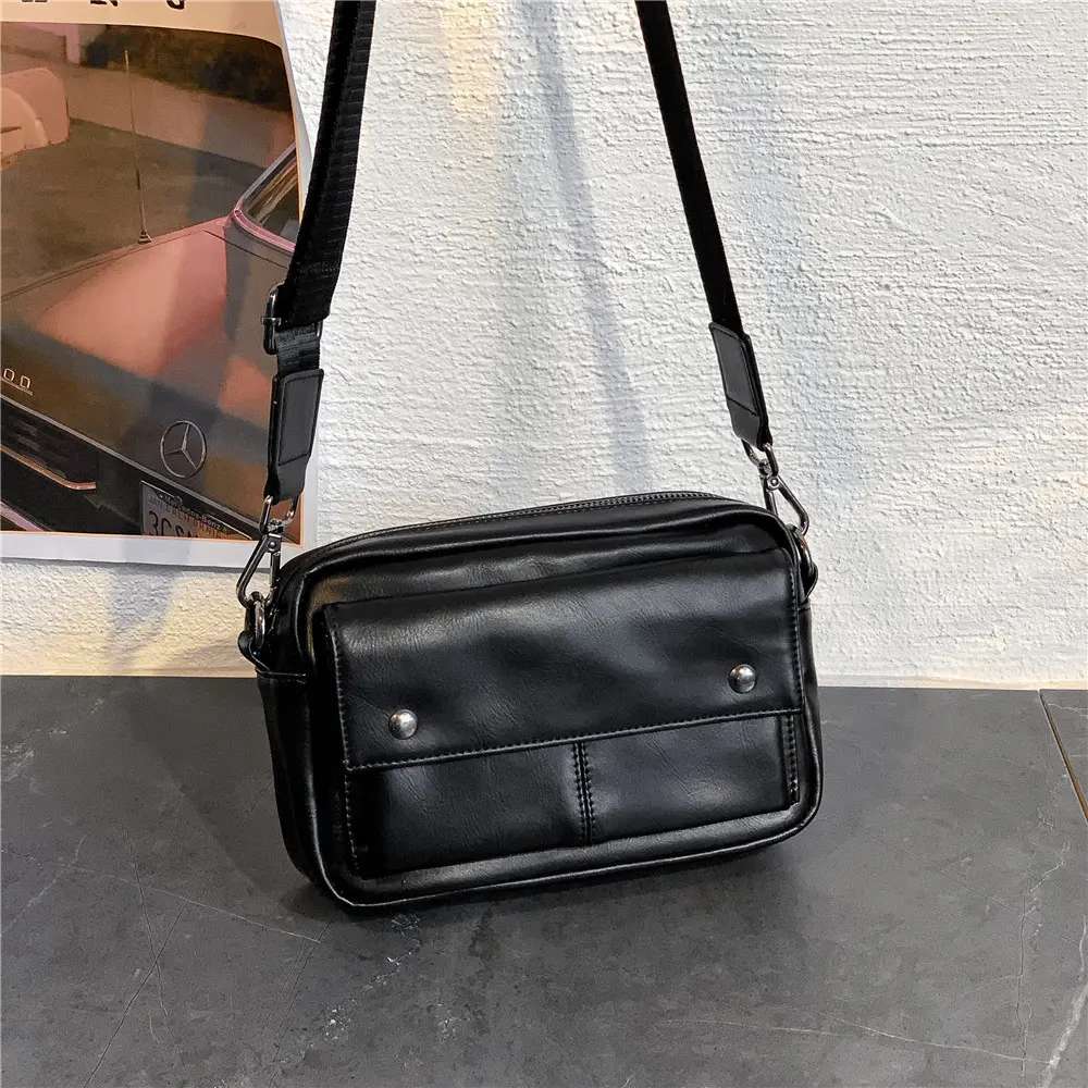 Túi Đeo Chéo Nam Da PU Dạng Hình Chữ Nhật, Túi Đi Chơi, Đi Học, Cặp Công Sở 68001 Bag Đeo Vai