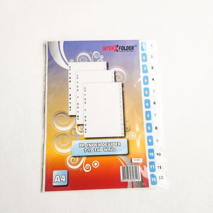 Gambar PP. Index Divider Tab White  A4 InterXFolder - 1-31 Tab White dari Toko Prapatan_NEW Kota Administrasi Jakarta Timur 4 Tokopedia
