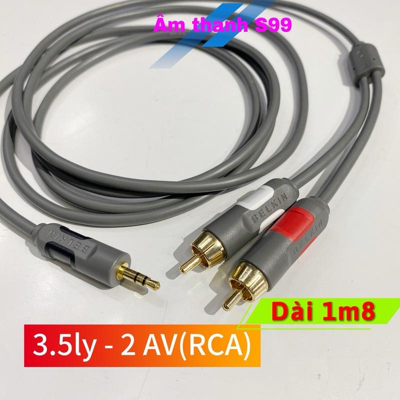 Dây 3.5 ra 2 bông sen (RCA) 1,8m - 10m dây lõi đồng, dùng phát nhạc từ điện thoại, tivi , laptop, máy tính bảng, ..... qua loa kéo, amly, mixer, vang, optical, dàn karaoke, phụ kiện âm thanh chuẩn, dây chắc chắn. Cao Su