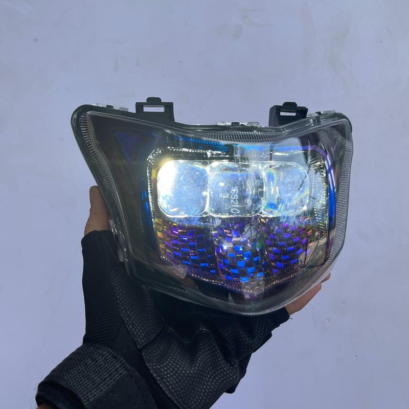 Đèn Pha Led bi cầu 3 mắt mini cho WAVE RSX Fi (2014-2024) Pha cos siêu chuẩn, có mặt cắt Xi Nhan đèn led