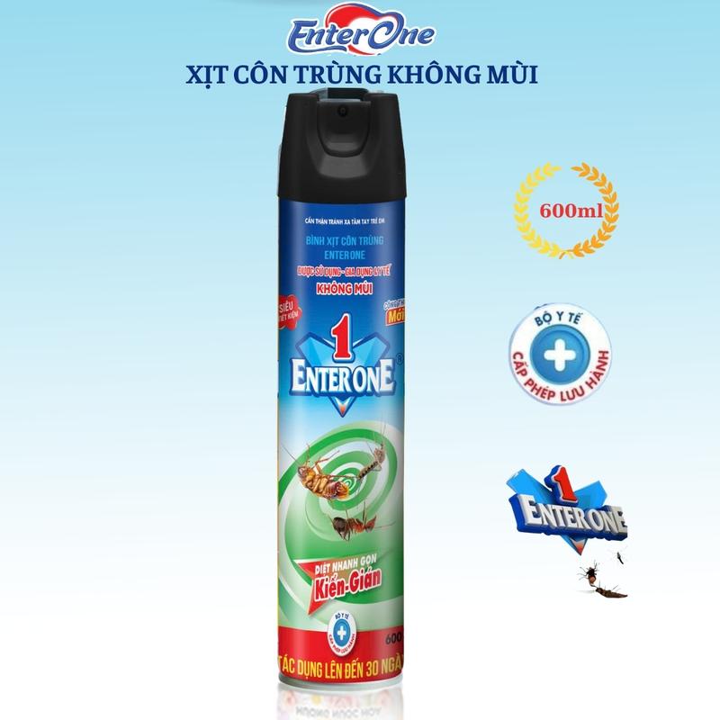 Bình xịt côn trùnġ EnterOne không mùi 600ml siêu tiết kiệm tác dụng với mọi loại côn trùng đặt biết là kiến, gián