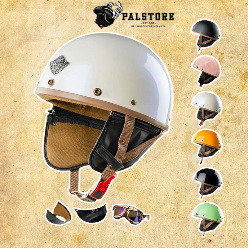 Mũ bảo hiểm Napoli nửa đầu - Có lót tai - Đủ màu