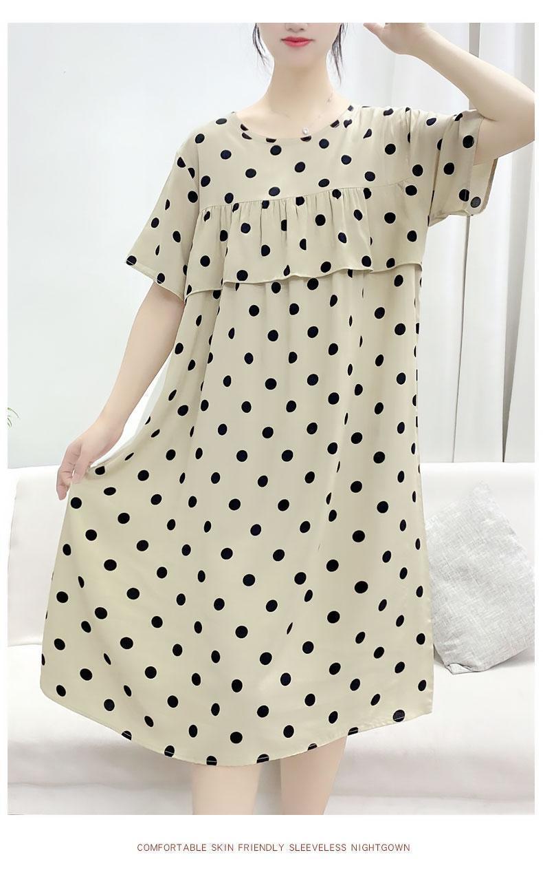 Product Introduction of Cotton and silk short-sleeved dress, summer new anti-bumping loose nightdress loose can be worn outside thin loungewear women 32