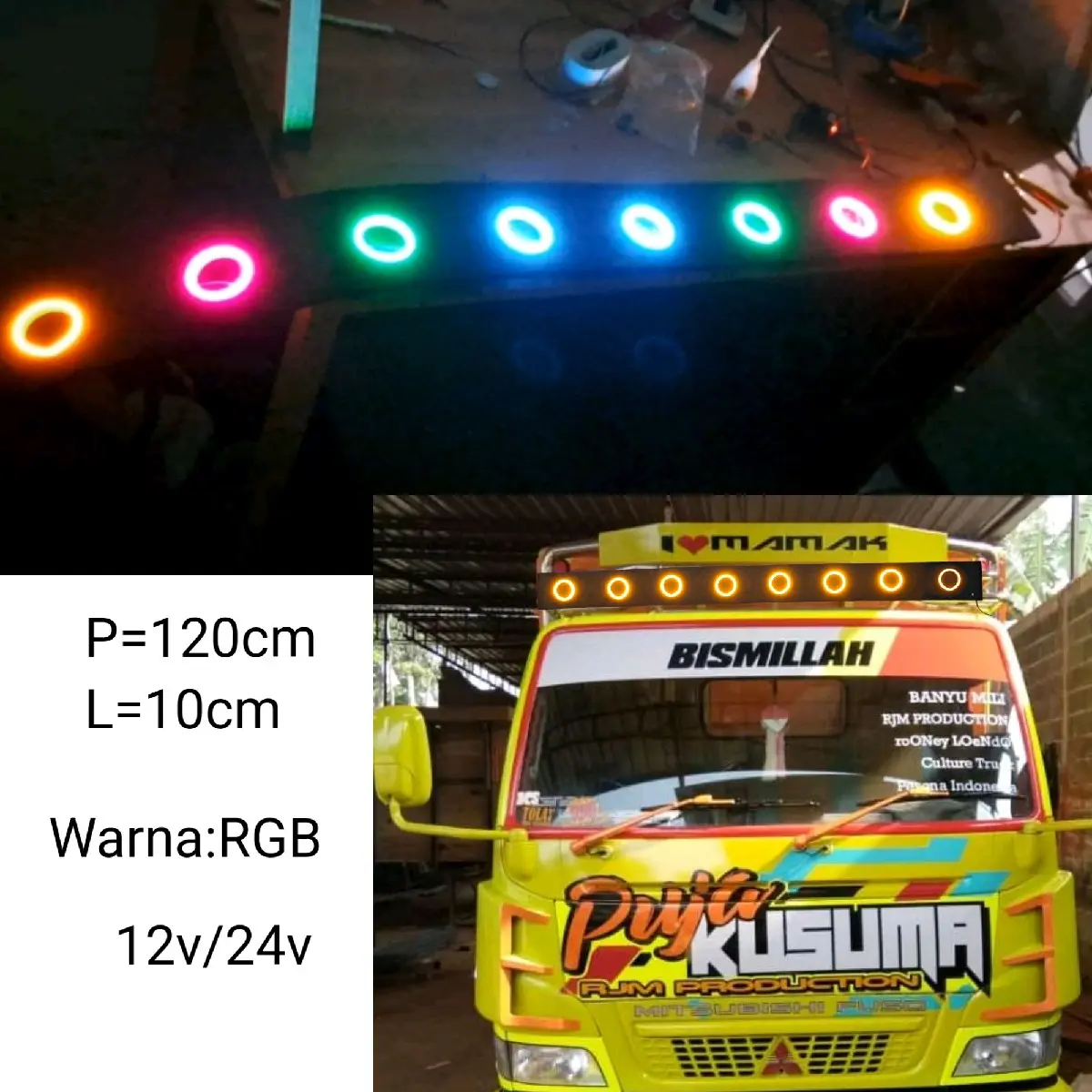 lampu variasi atas kabin atau kaca 10 mode kedip