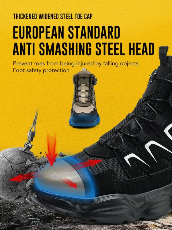 Men's High Top Lace Up Shoes, Casual Waterproof Shoes for Work, Fashionable Shoes for Daily Wear 5
