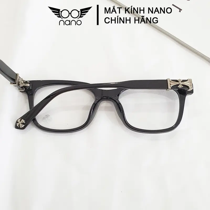 Gọng kính cận nam nữ dáng vuông,dùng lắp mắt cận hoặc 0 độ N2273 Chrome Hearts Mắt Kính Kính Mắt Tròng Kính kính  đổimàu 3