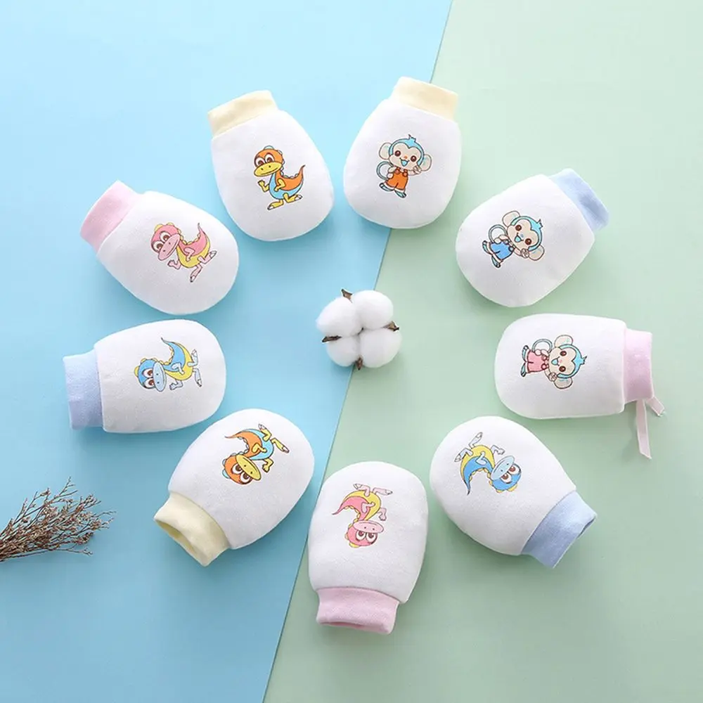 Chăm Sóc Trẻ Sơ Sinh, Chất Liệu Cotton Nguyên Chất, Thích Hợp Cho Trẻ Sơ Sinh, Chống Trầy Xước, Có Dây Rút, Găng Tay, Găng Tay