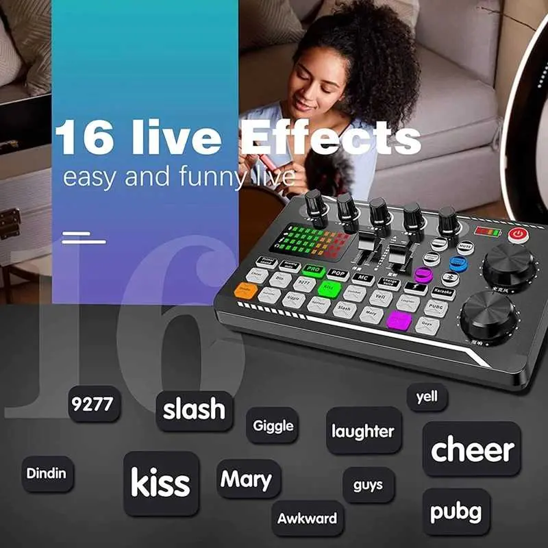 TaffSTUDIO Pro Audio Interface Bluetooth Mixer Sound Card F998 Live Broadcast Karaoke - F998 3