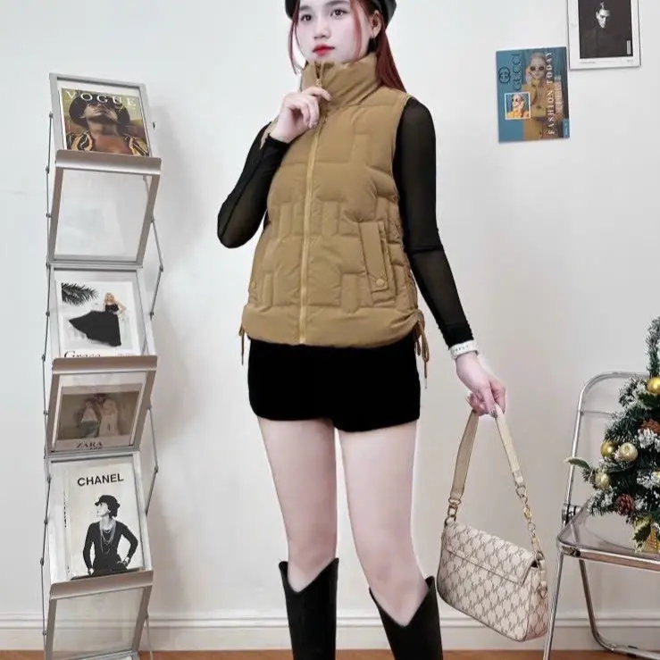 Áo phao gile nữ lập trình dây rút eo - Jacket Women