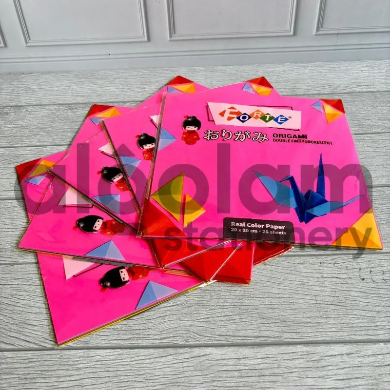 SATU PACK 25 LEMBAR Kertas Lipat Origami Dua Sisi Warna Forte 20x20  Default