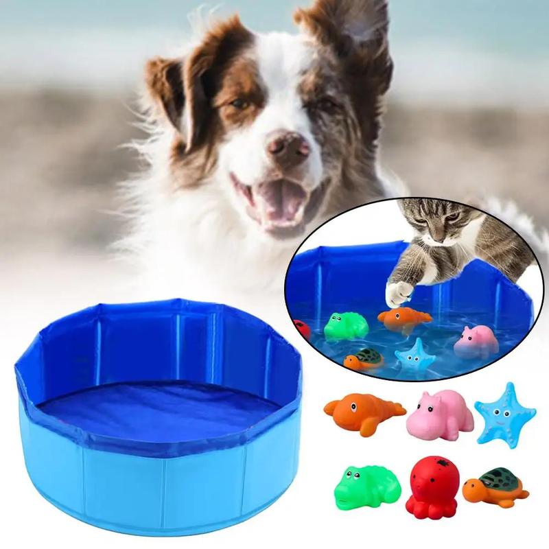 Product Introduction of Cat Pool Toy Play Water Puppy Dog Cat Bath Pool Tub Toys Turtle Starfish Octopus Summer Cool Foldable Pet Cleaning Water Basin 23