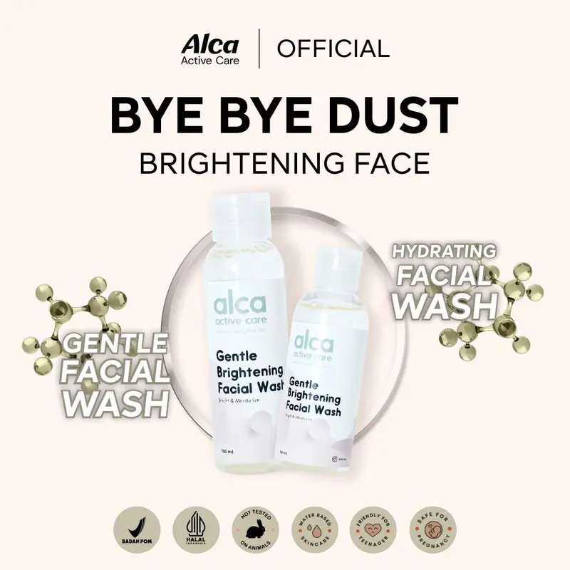 Alca Active Care Gentle Brightening Facial Wash (100ml) - Skincare Untuk Mencerahkan Wajah Wanita Pria Perawatan Kecantikan Menjadikan Kulit Glowing 0