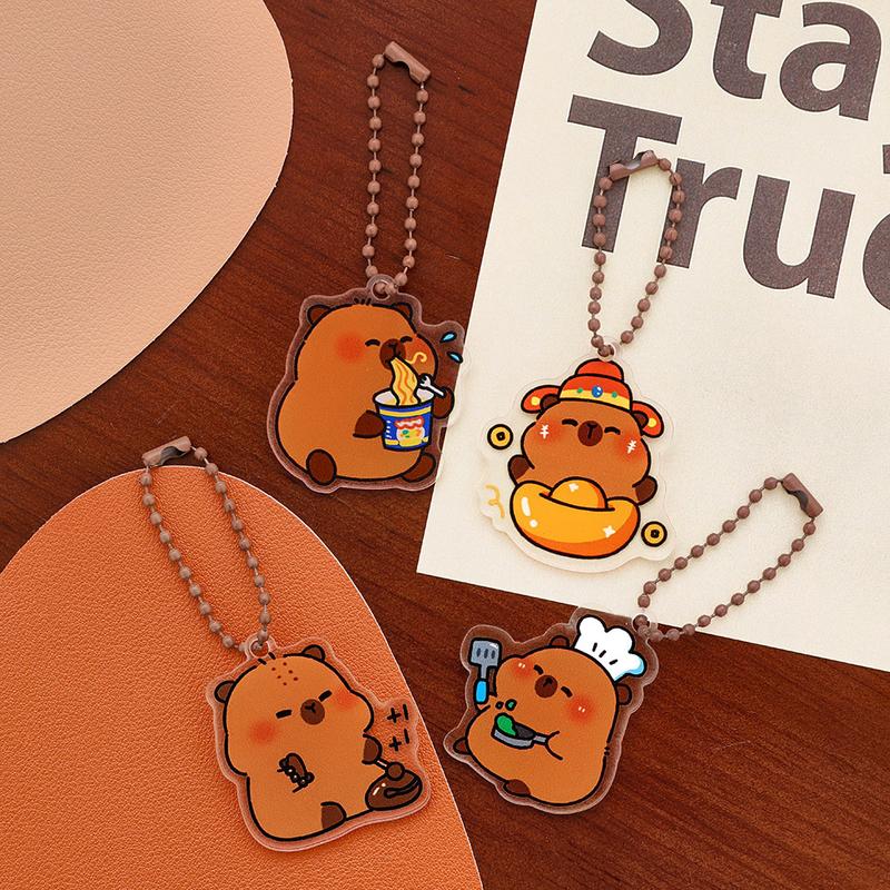 Product Introduction of Mặt Dây Chuyền Móc Chìa Khóa Capybara, Phong Cách Hoạt Hình, Cô Gái Trẻ Dễ Thương, Móc Chìa Khóa Acrylic, Đồ Trang Trí Túi Bala Kaki 0