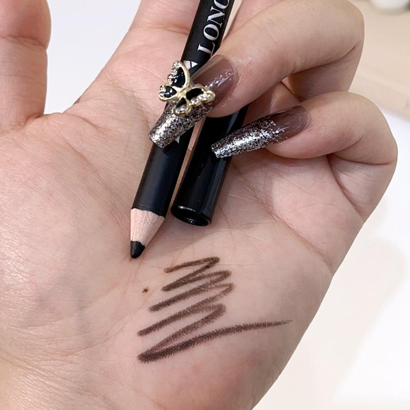 Product Introduction of Two in One Multifunctional Eyebrow Pencil Eyeliner Pencil Waterproof Sweat Proof Anti-blooming Black Brown Cosmetic Tool 12