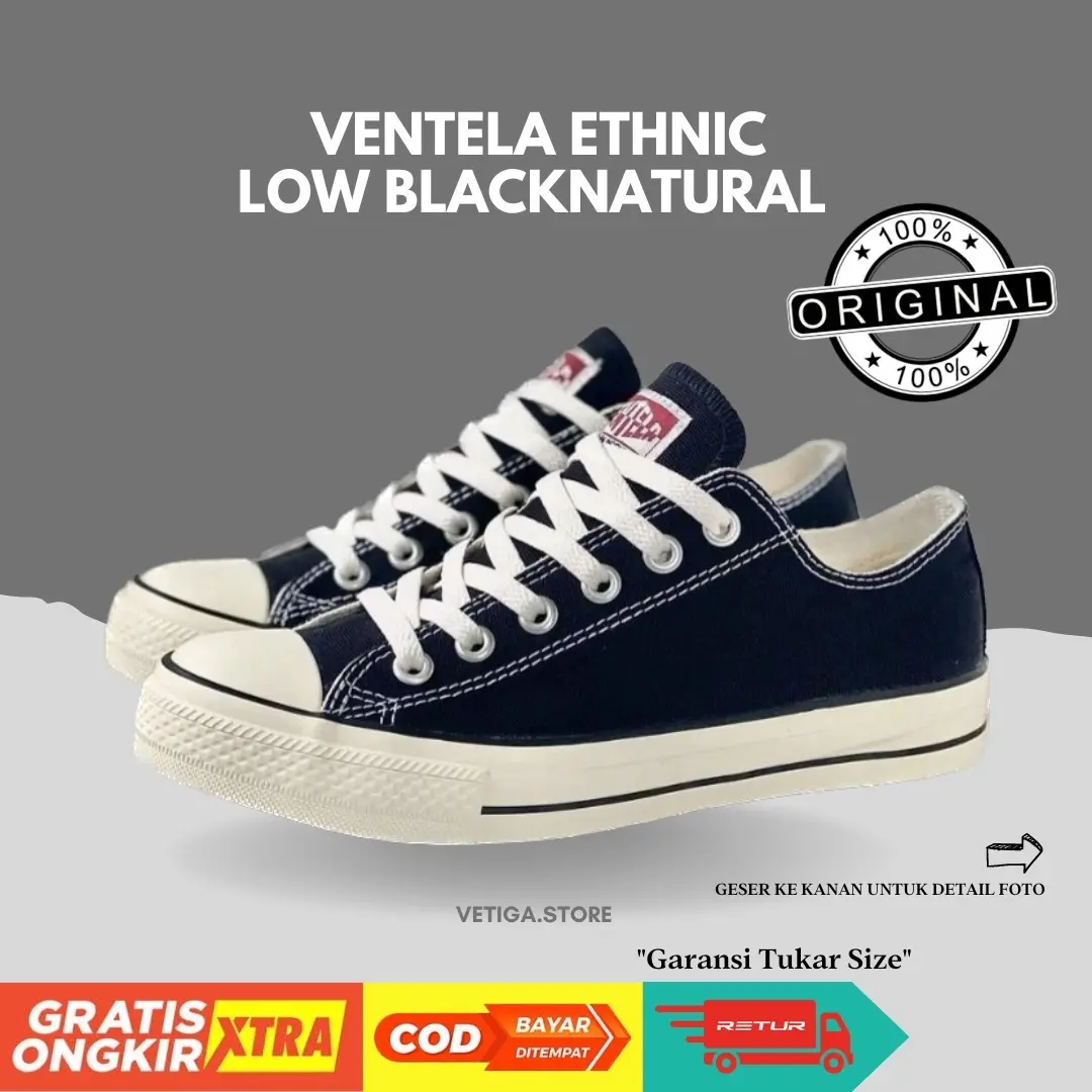 Ventela Ethnic Low BlackNatural Original 100%