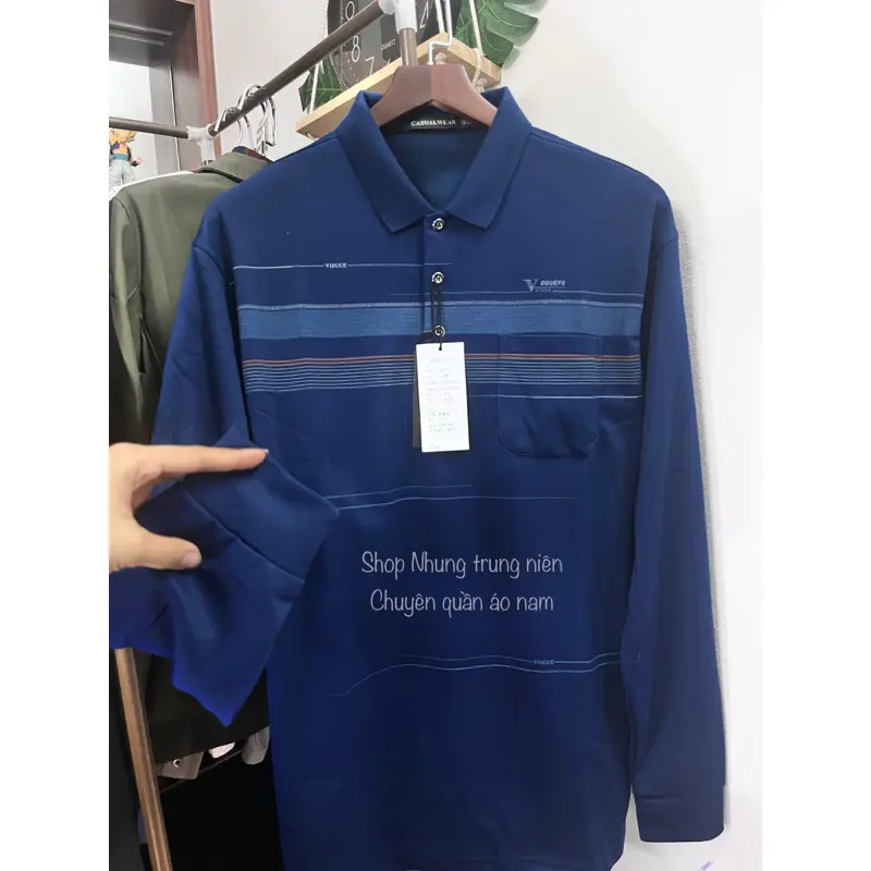 Áo Phông Dài Tay Nam Trung Niên Hàng Quảng Châu ẢNH THẬT Menswear Voi Polo Shirt 7