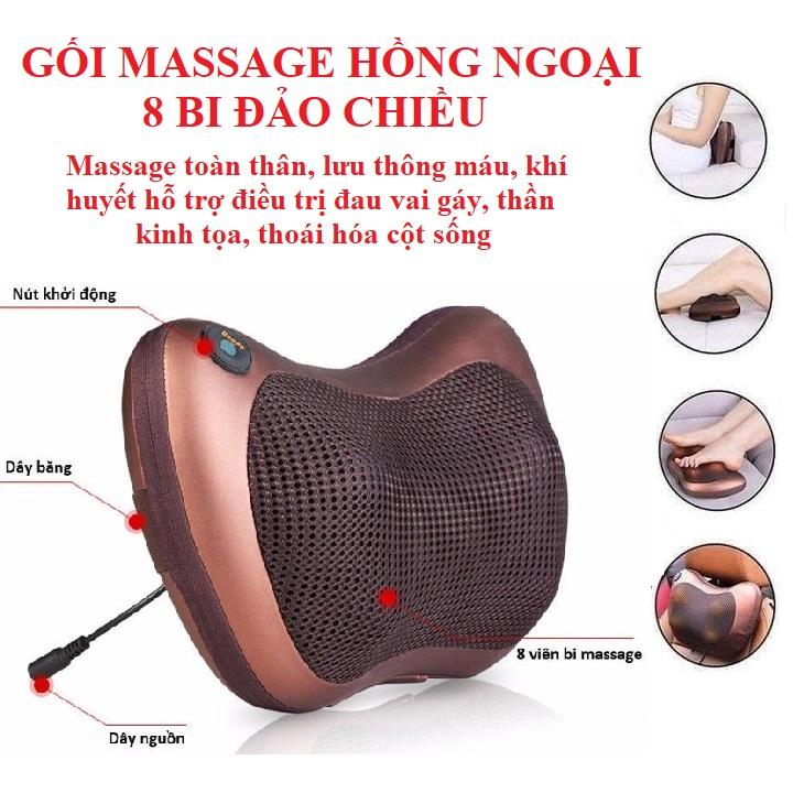 Product Introduction of Gối massage cổ vai gáy hồng ngoại 8 bi xoay 2 chiều, đảo chiều cao cấp công nghệ Nhật Bản 9