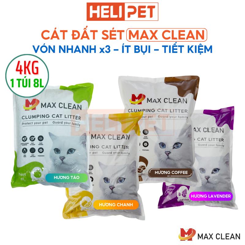 Cát Mèo, Cát Vệ Sinh Cho Mèo 4Kg Max Clean - HeLiPet