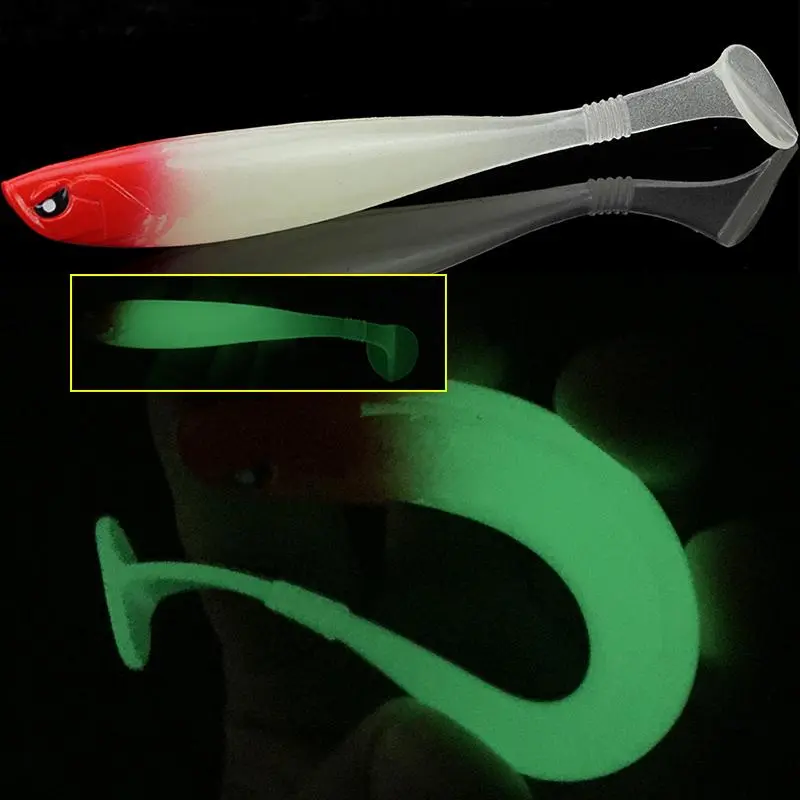 Special-shaped Eye T-tail Fishing Lure, 5 Counts/set Colorful Simulation Fishing Bait for Fishing Lovers, Soft Fishing Accessories for Outdoor Fishing 7