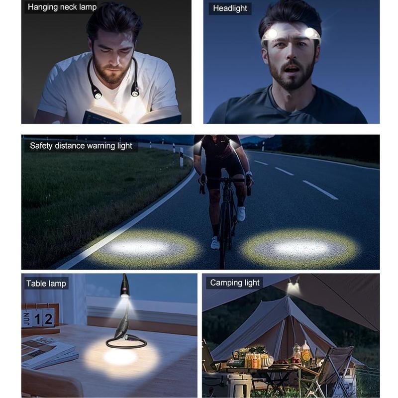 Product Introduction of Rechargeable LED Neck Reading Light, Portable Adjustable Brightness Neck Light with Soft Silicone Arm, Long Endurance Neck Light for Reading, Handmade 2