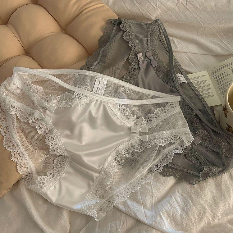 Product Introduction of Lace-edged bow high elastic and comfortable pure cotton crotch underwear 4
