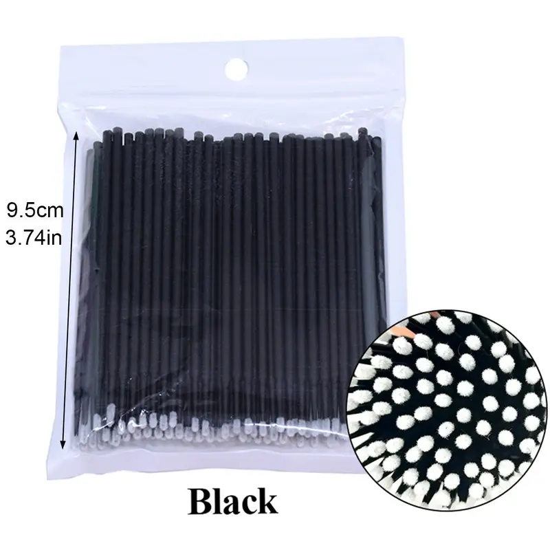 Disposable Micro Swabs, 100pcs Mascara Wands Applicators, Lip Wands, Eyelash Extension Brush Eyeliner Brush Cosmetic Tools, Clean 1