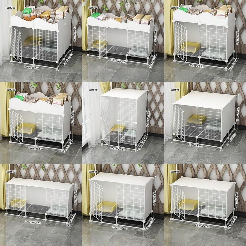 Foldable Dog Cage, Pet Cage with Lid, Indoor Closed Pet Cage with Tray, Pet Supplies for Small Medium Dogs & Cats 1