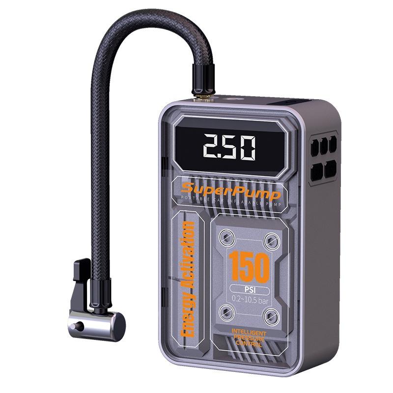 Bơm lốp xe hơi đa năng mini công suất 120W áp suất 150 PSI cầm tay, không dây ,nhỏ gọn bơm lốp máy tháo